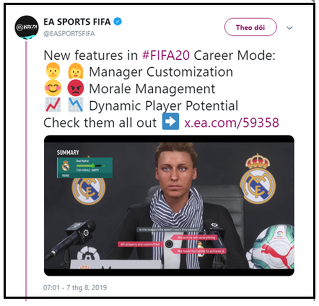 FIFA 20 thay Äá»i cháº¿ Äá» Career Mode, giá» ÄÃ¢y giá»i tÃ­nh huáº¥n luyá»n viÃªn khÃ´ng cÃ²n chá» lÃ  nam - áº¢nh 1.